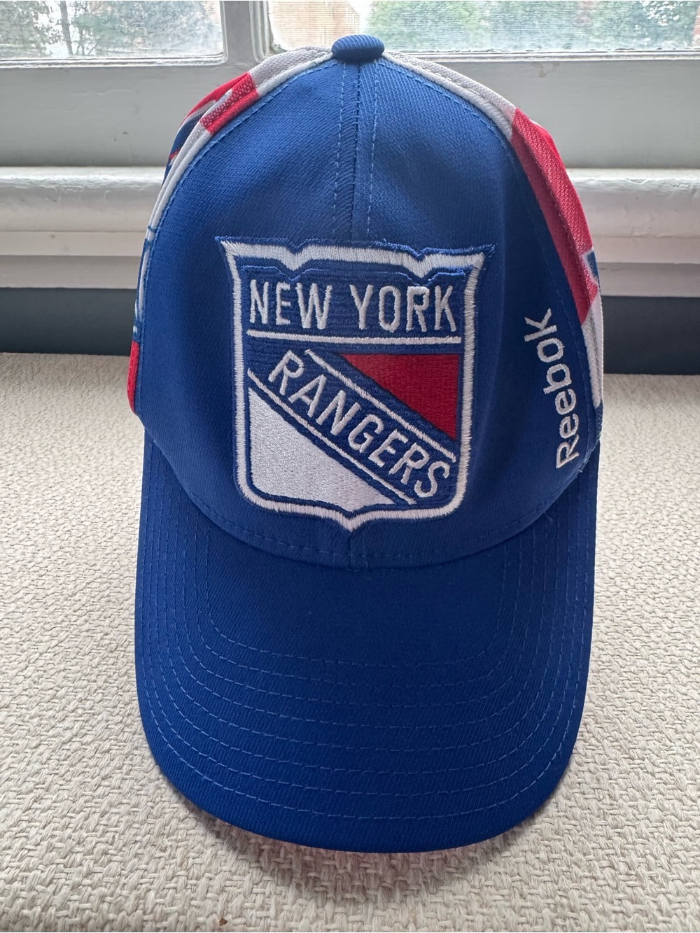 Vintage Reebok New York Rangers NHL Center Ice Snapback Hat Cap Blue Red White